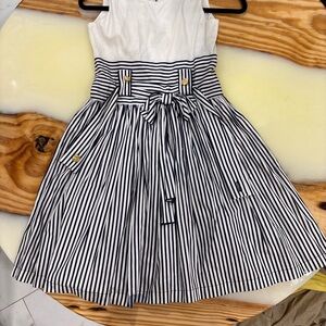 Black and White Pleated A-Line Sundress